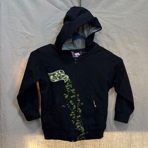 Tony Hawk Black Hoodie with Green Pixel Camo Accent